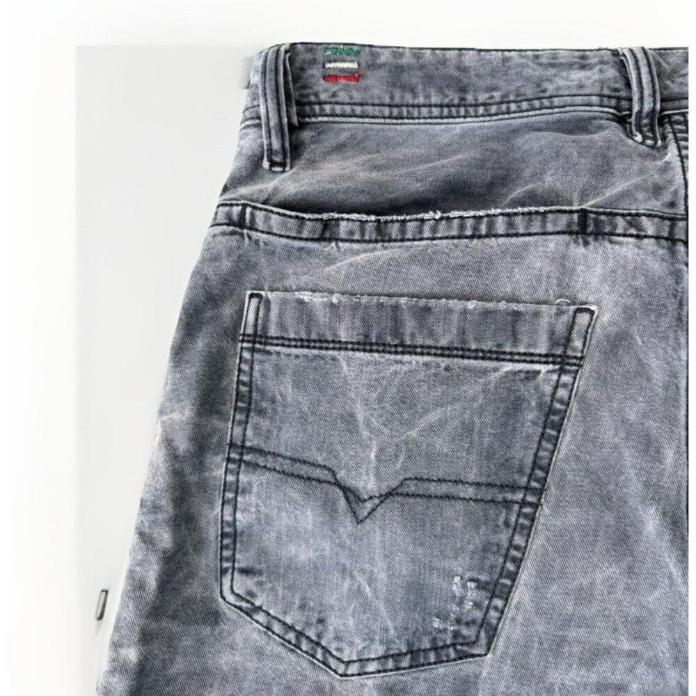 Diesel Jeans Mens 30 Black Denim Braddom Regular Slim Carrot Dark Wash - Picture 9 of 9